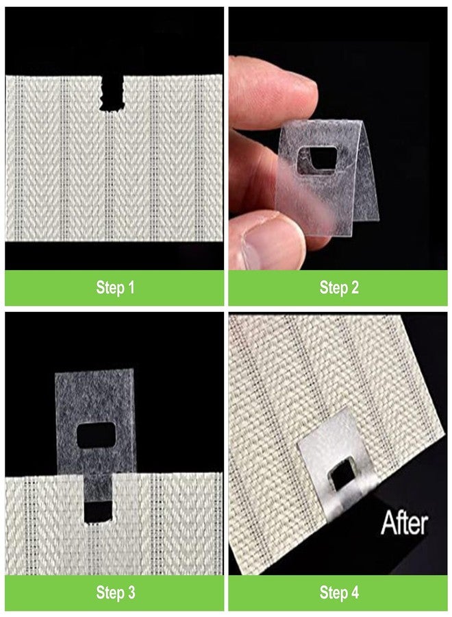 CeroDimo 60 Pcs Clear Vertical Blind Repair Tabs - 1.18x1.18 Inch Slat Reinforcement Patches with Self-Adhesive Backing - Peel & Stick Fixers for Broken Blind Holes (Makes 30 Repairs) - Image 4